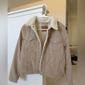Levi's Cream Sherpa-Lined Corduroy Jacket